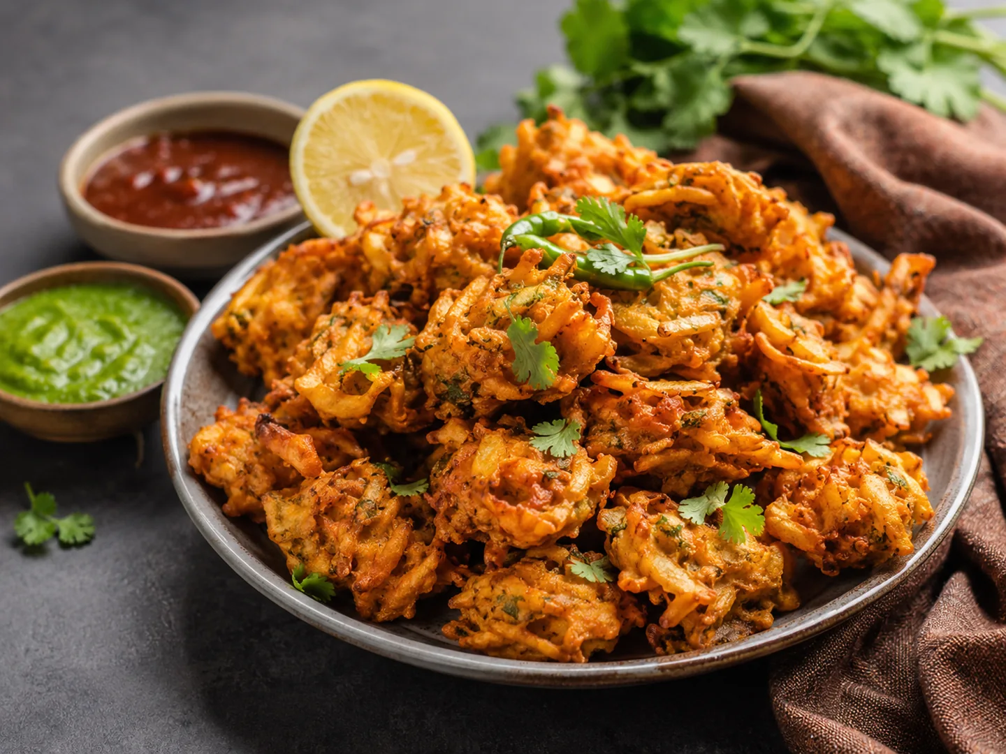 Knusprige Pakora mit Chutneys bei SHIVAYA