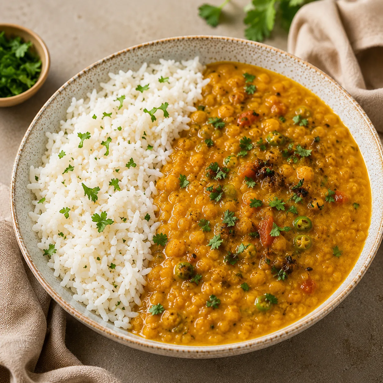 Indische Bowl mit Curry und Basmati-Reis – Surya Bowl